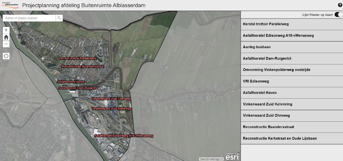 Projectenkaart buitenruimte