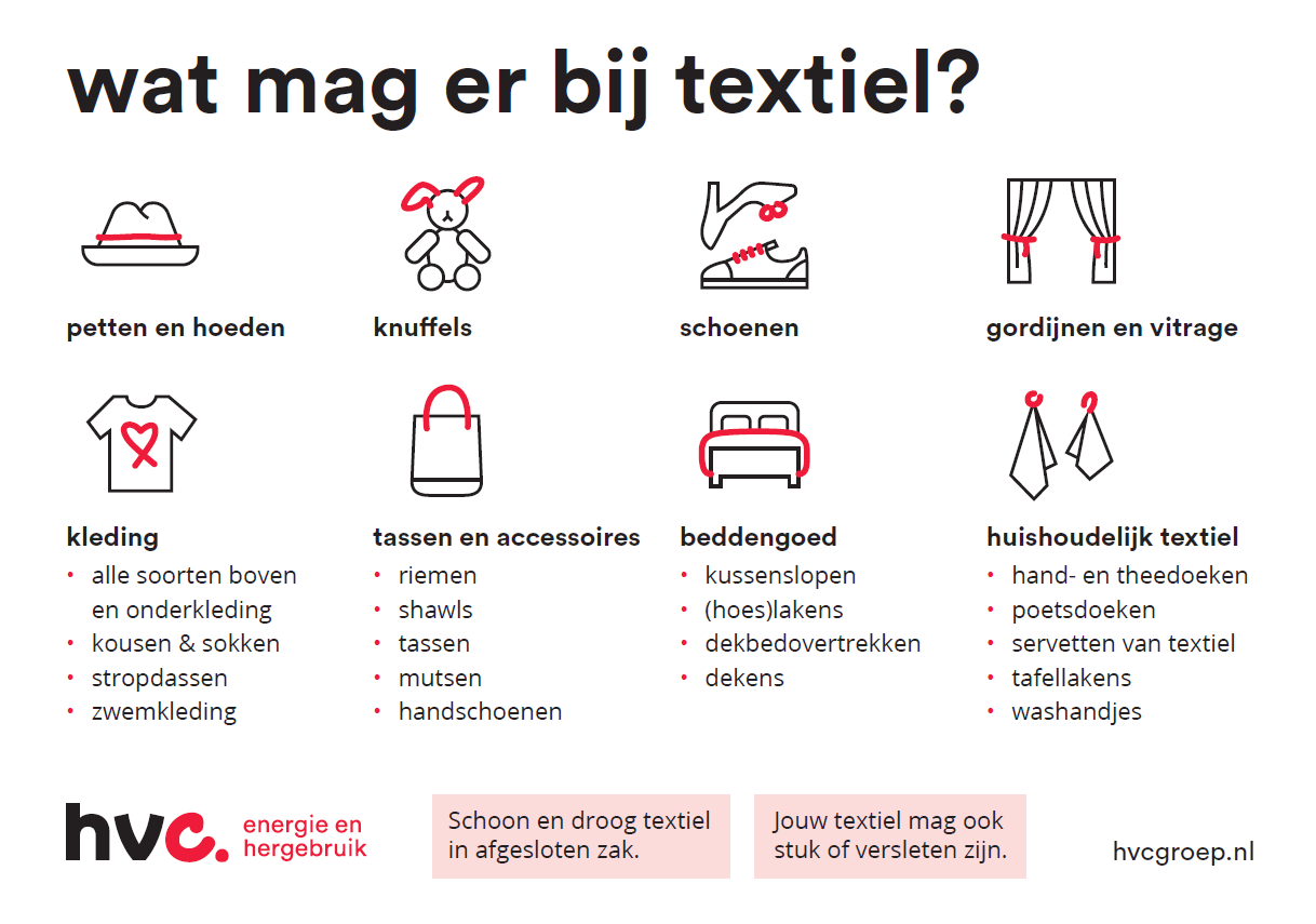 Wat mag in de textielcontainer